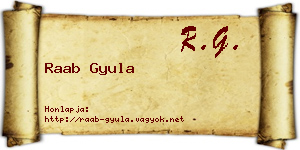 Raab Gyula névjegykártya